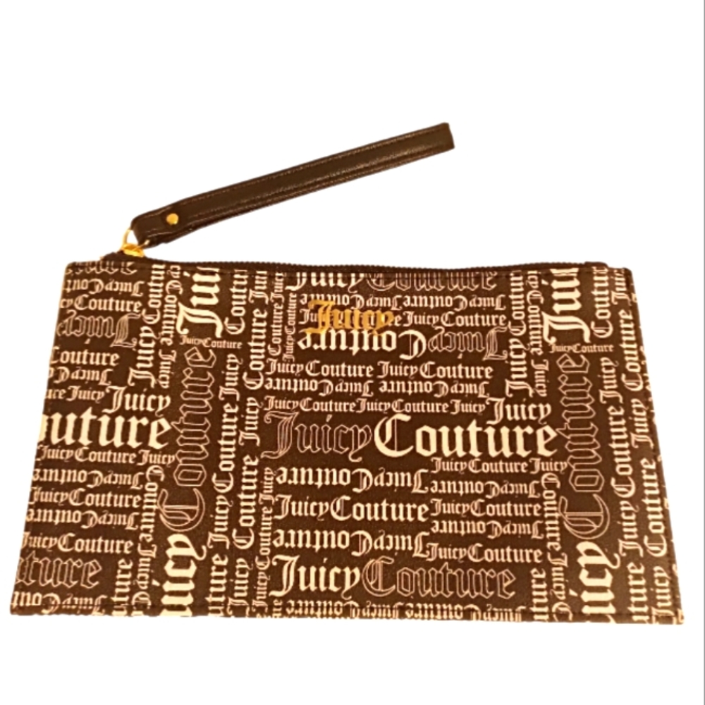 Juicy Couture black white logo wristlet new without tags